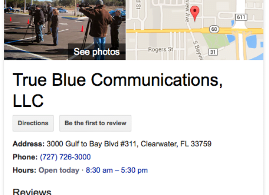 True Blue Communications Google+ Benefits